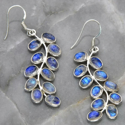 Gorgeous Plant Leaves Moonstone Earrings