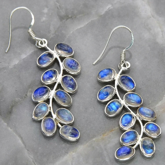 Gorgeous Plant Leaves Moonstone Earrings