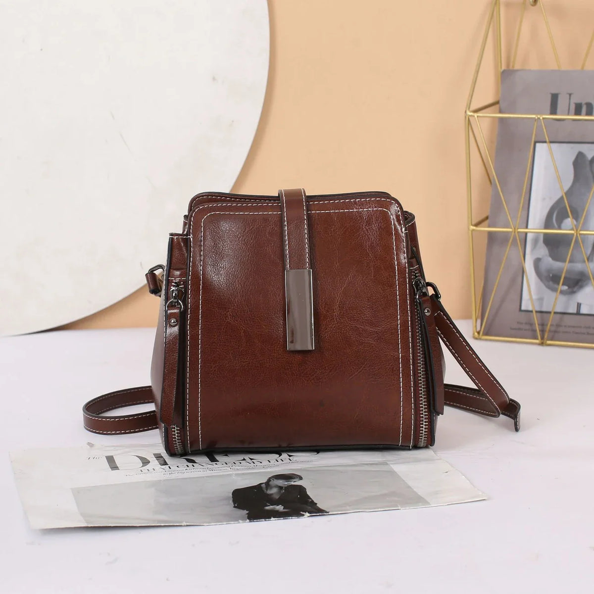 Leather Women's Crossbody Tote Bag