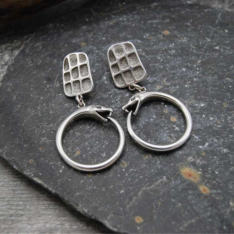 Vintage Silver Snake Earrings