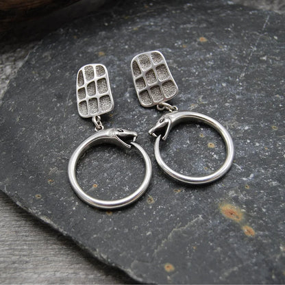 Vintage Silver Snake Earrings