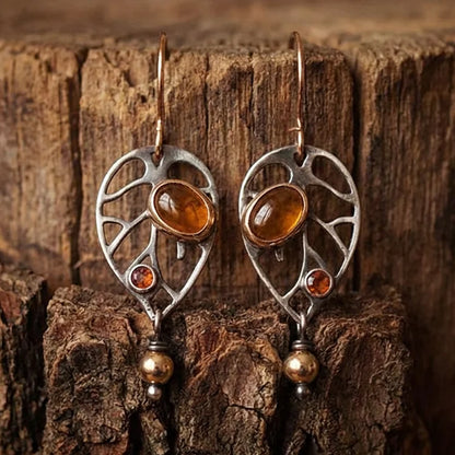 Vintage Orange Crystal Earrings