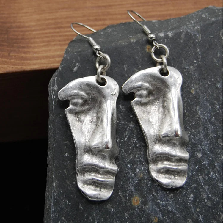 Vintage Silver Face Earrings