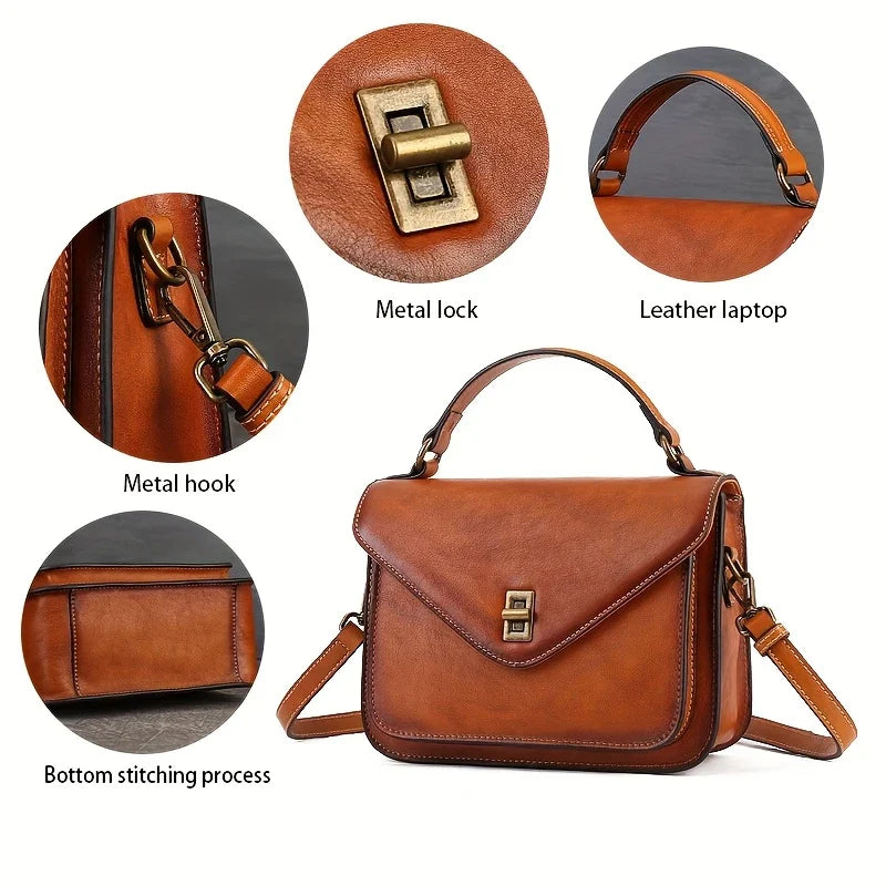 Leather Women's Retro Mailman Crossbody Bag