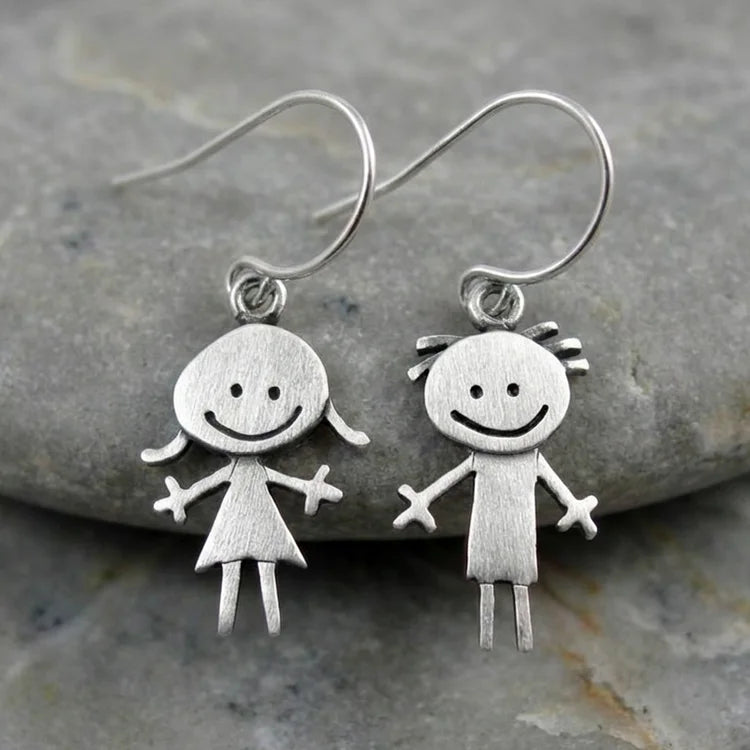 Vintage Happy Boy & Girl Earrings