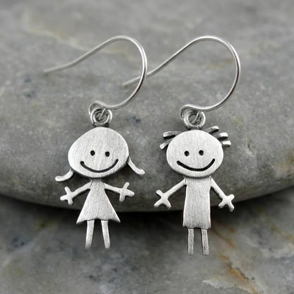 Vintage Happy Boy & Girl Earrings