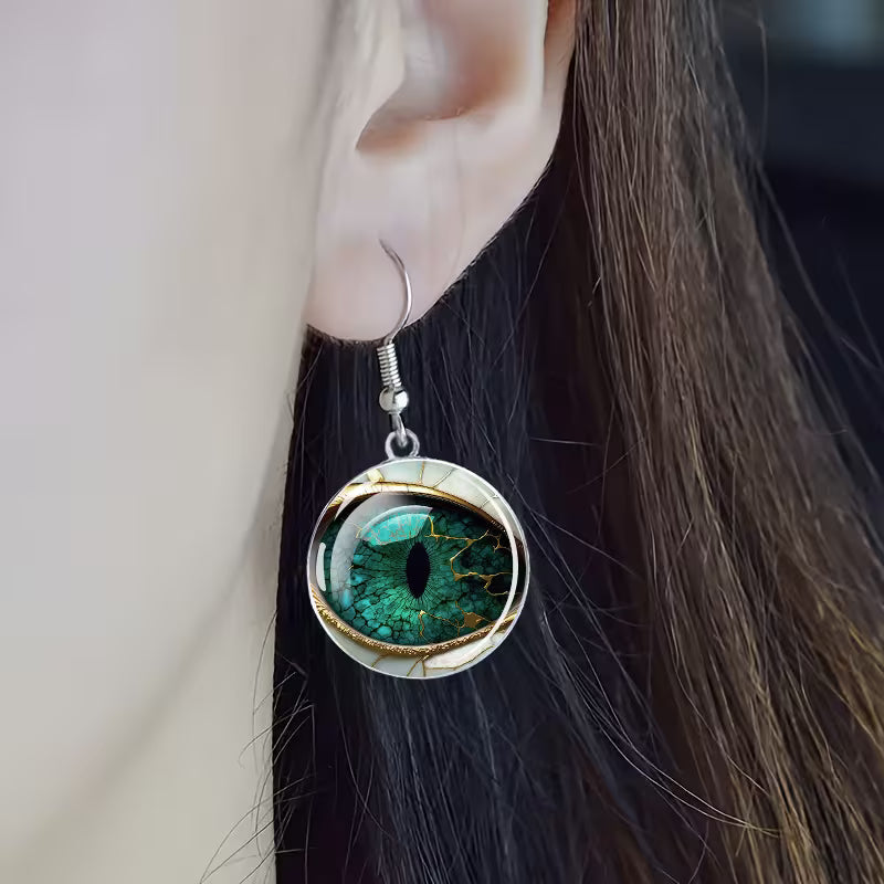 Emerald Enigma Gaze Drop Earrings