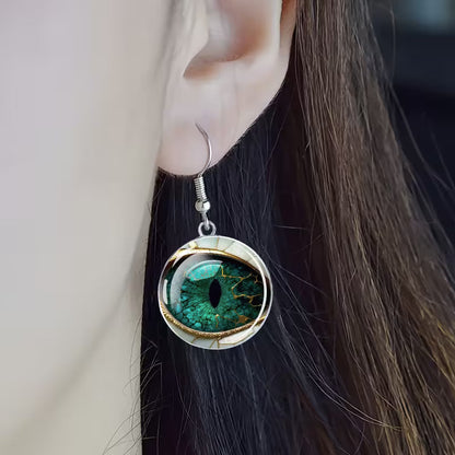 Emerald Enigma Gaze Drop Earrings