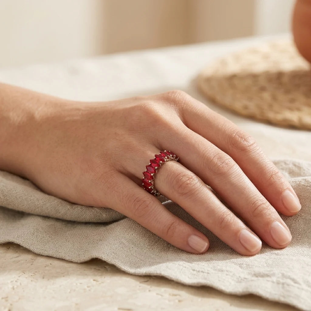 Ruby Inlay Gold Ring