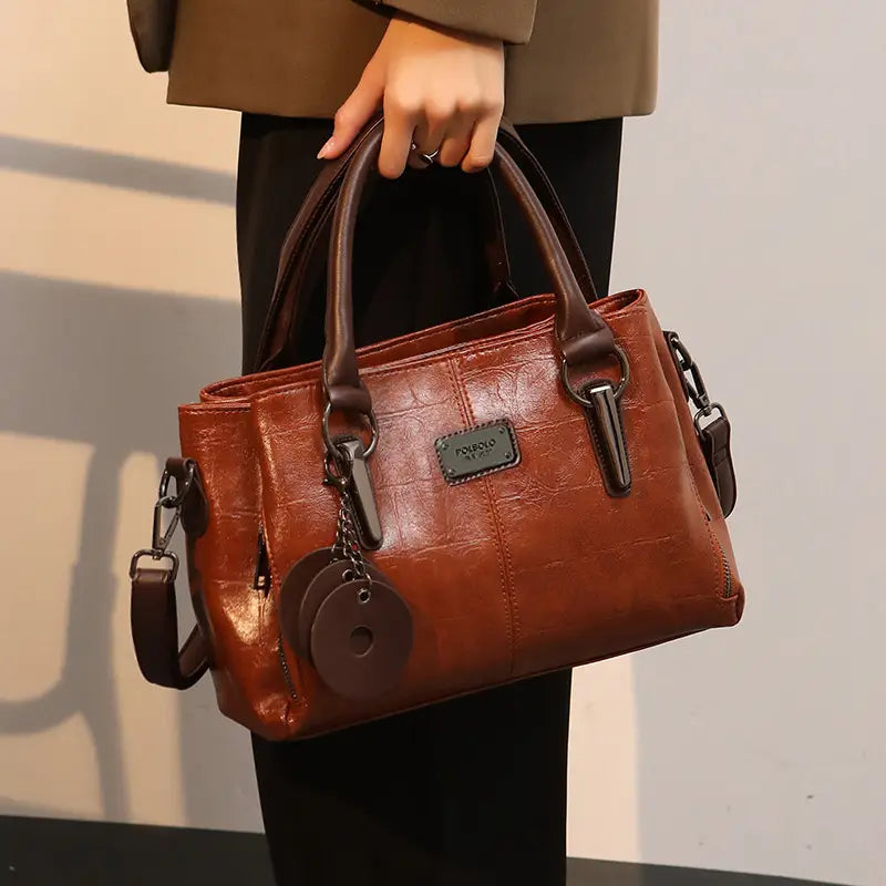 Fashionable Leather Retro Boston Bag