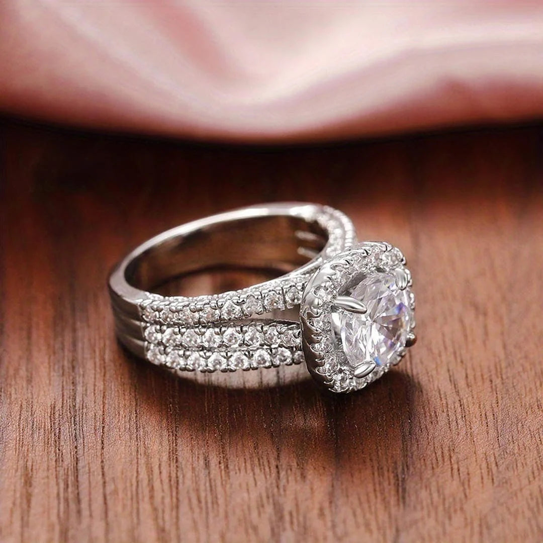 Cushion Halo Pavé Statement Ring