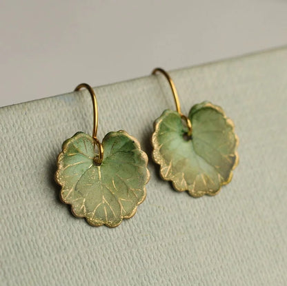 Vintage Green Leaf Earrings