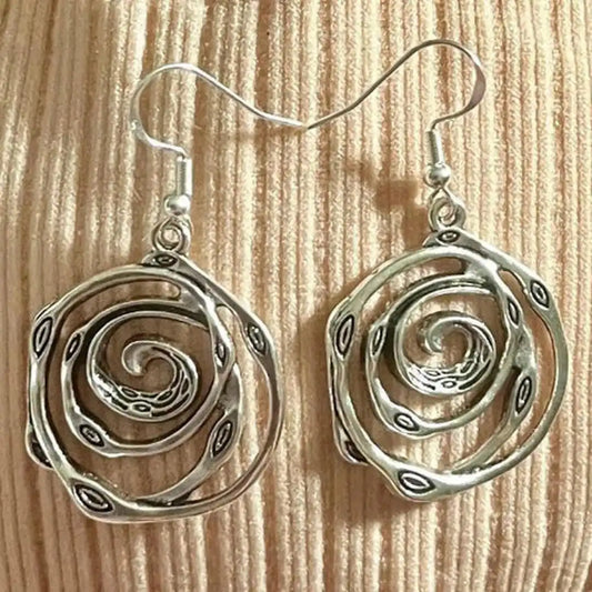 Vintage Silver Maze Earrings