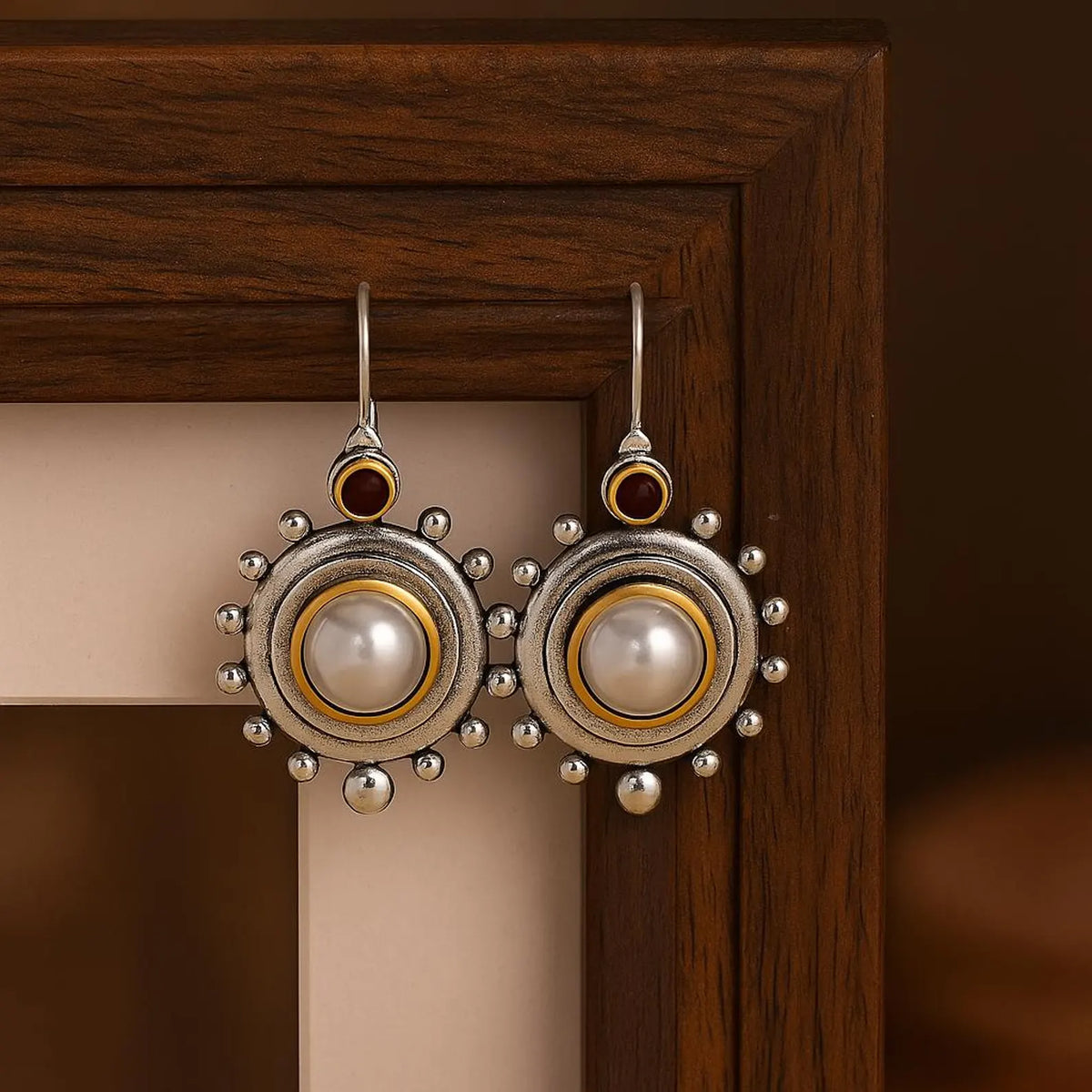 Vintage Pearl Statement Stud Earrings