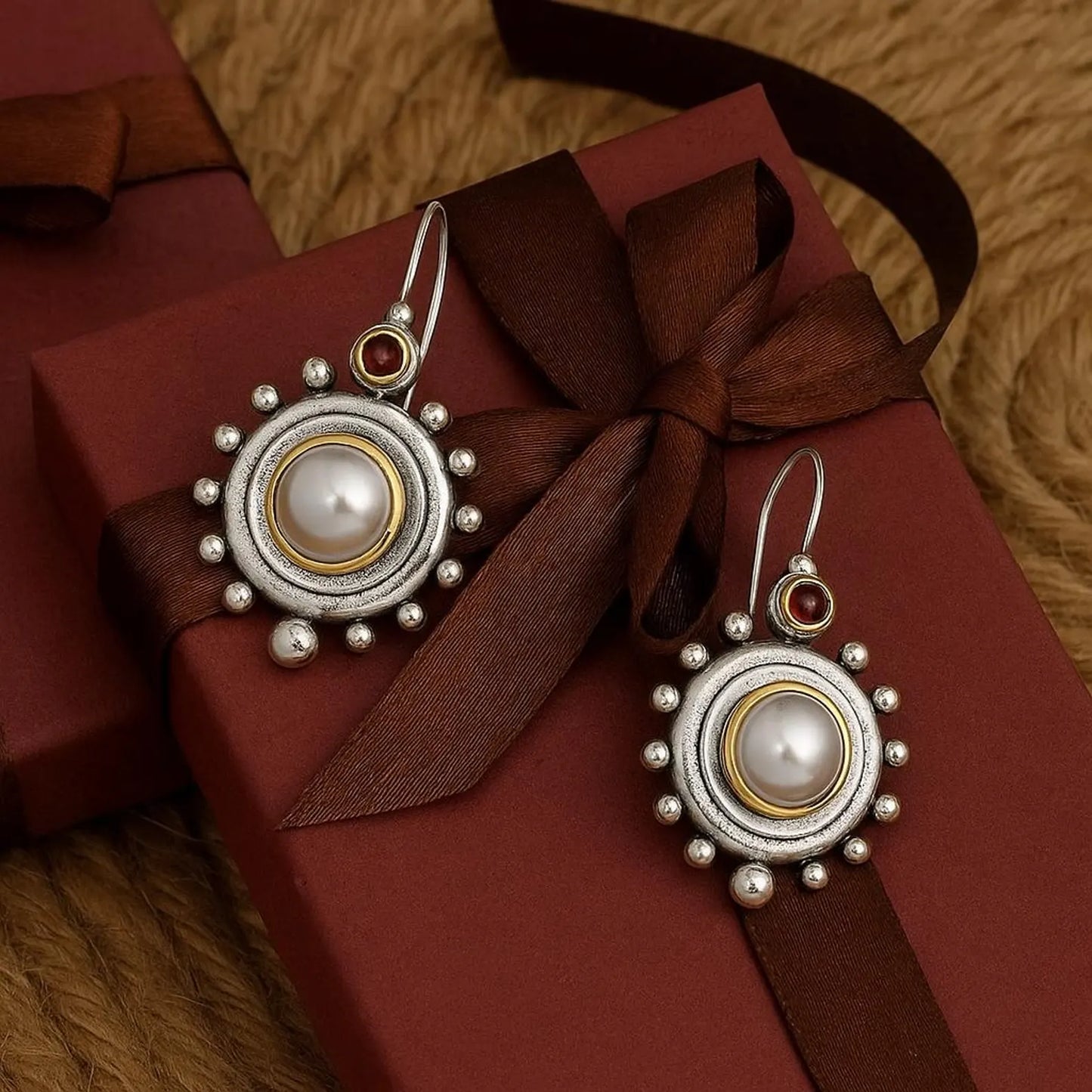 Vintage Pearl Statement Stud Earrings