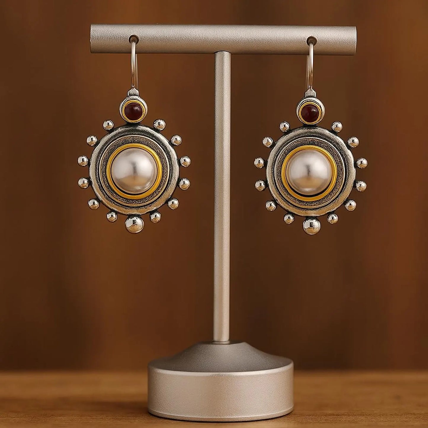 Vintage Pearl Statement Stud Earrings