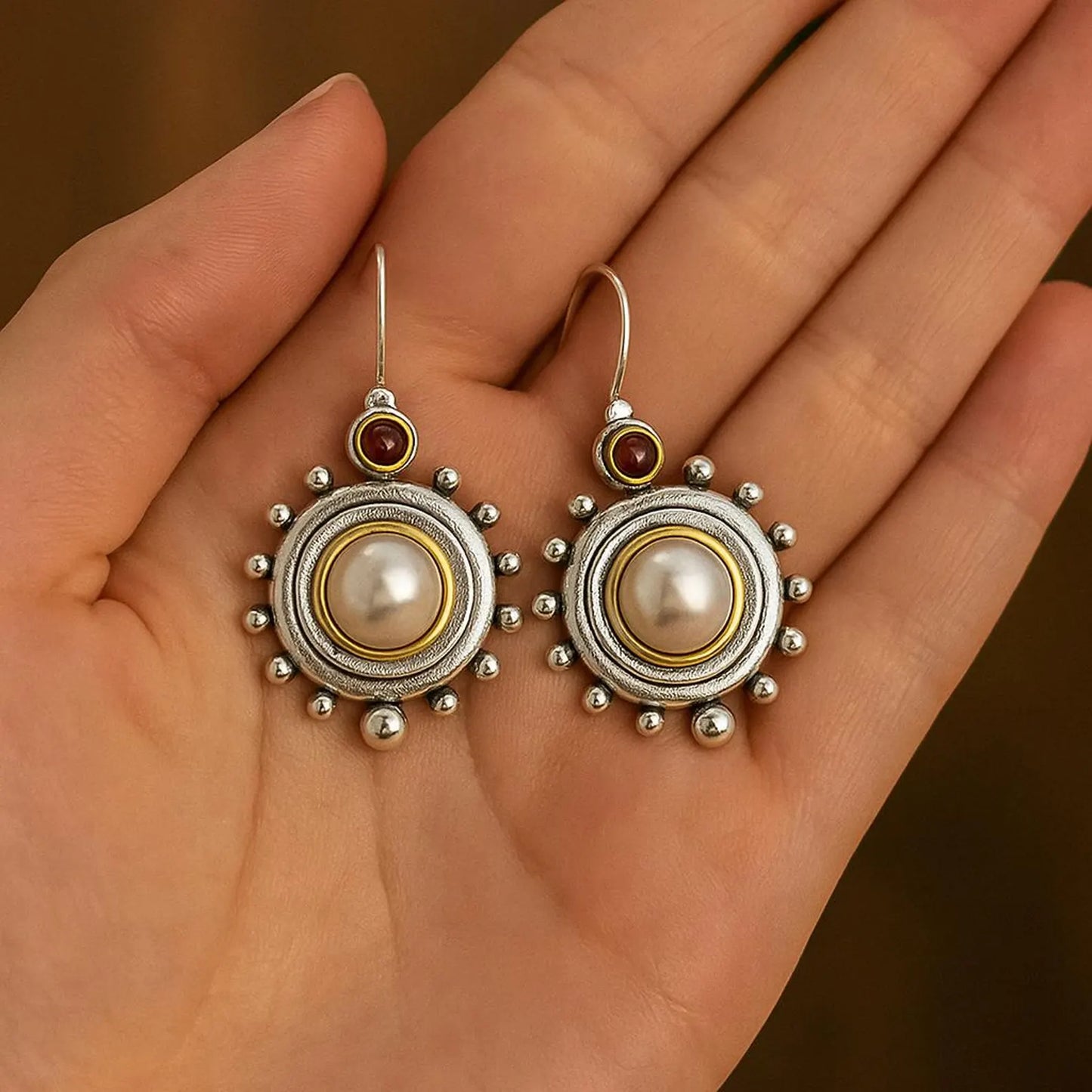 Vintage Pearl Statement Stud Earrings