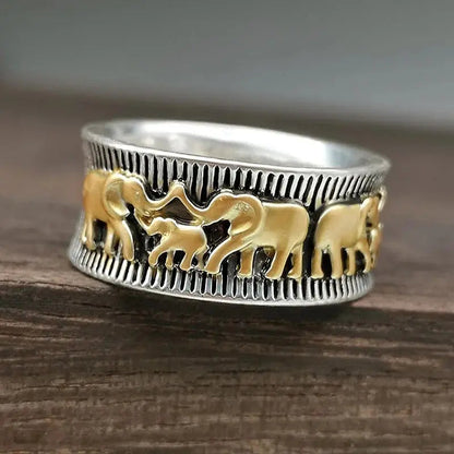 Luxe Golden Elephant Ring