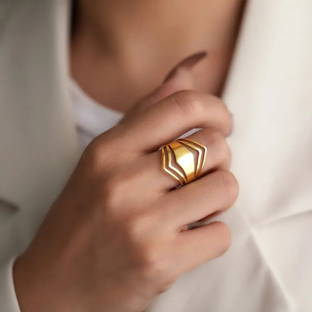 Elegant Gold Statement Ring - Luxury Jewelry – Zarino Originals