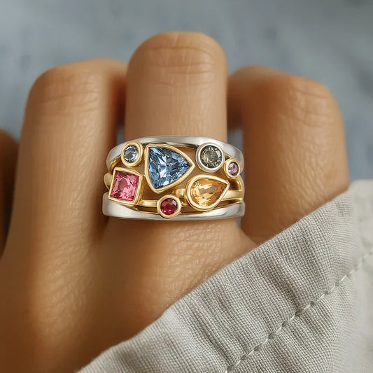 Vintage Colorful Zirconia Ring