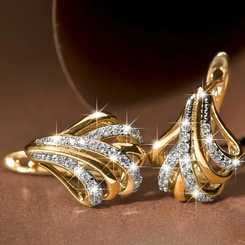 Elegant Bright Gold Irregular Earrings