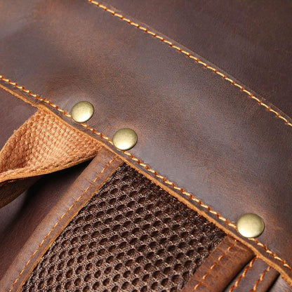 Brown leather backpack | BIEFELD