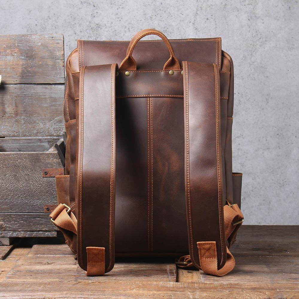 Brown leather backpack | BIEFELD