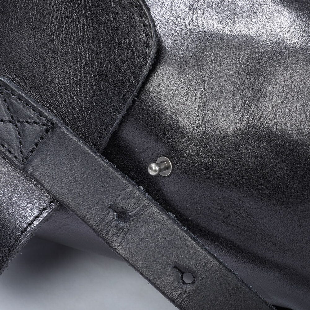 Small black leather backpack | BODO