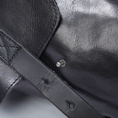 Small black leather backpack | BODO