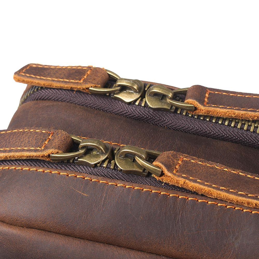 Brown leather backpack | BIEFELD