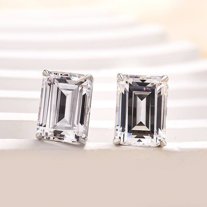 Classic Emerald Cut Stud Earrings