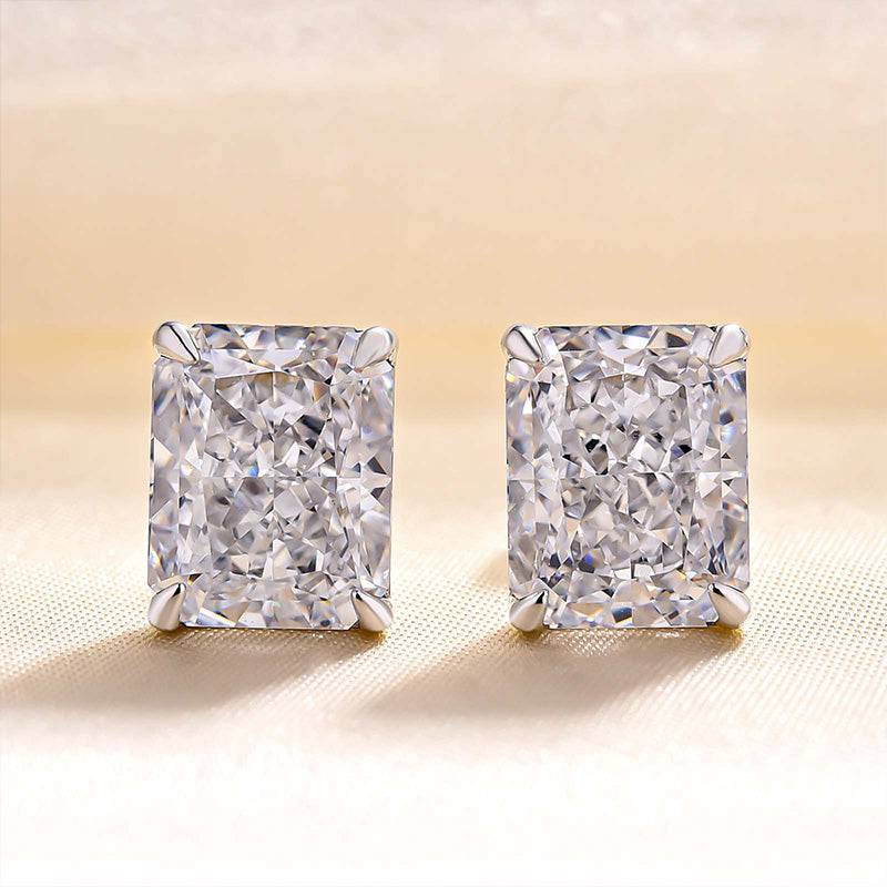 Classic Radiant Cut Women's Stud Earrings