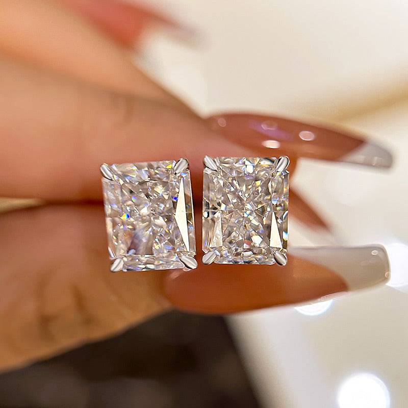 Classic Radiant Cut Women's Stud Earrings