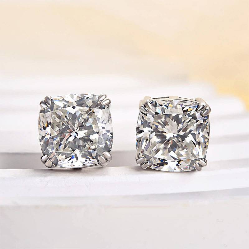Cushion Cut Stud Earrings For Women