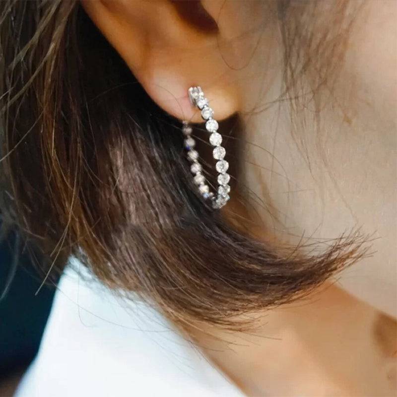 Sparkle Round Cut Hoop Earrings