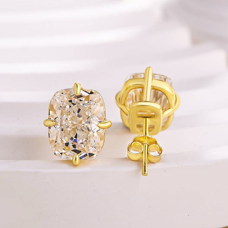 Cushion Cut Vintage  Stud Earrings