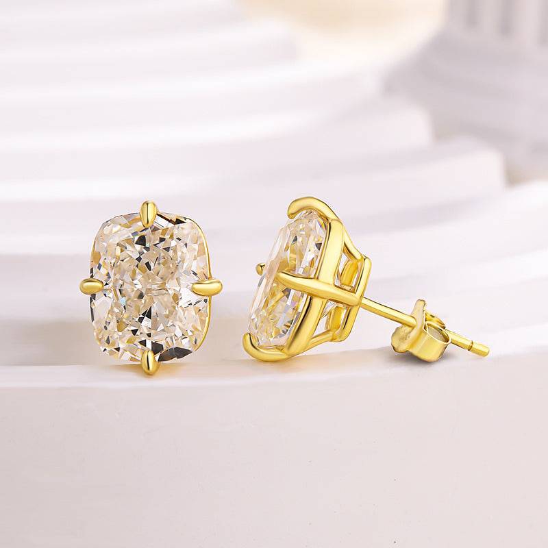 Cushion Cut Vintage  Stud Earrings