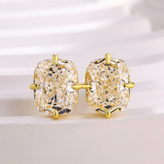 Cushion Cut Vintage  Stud Earrings