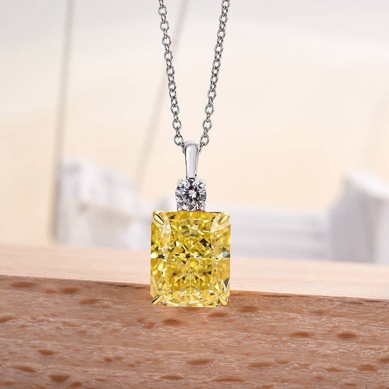 Elegant Yellow Sapphire Radiant Cut Pendant Necklace