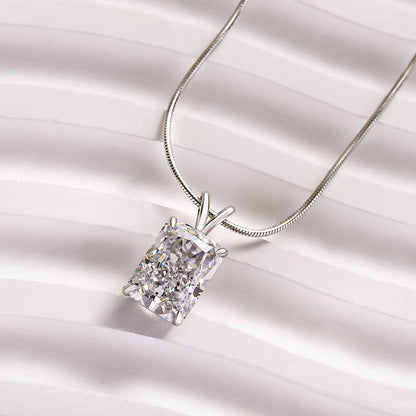 Timeless Crushed Ice Radiant Cut Pendant Necklace