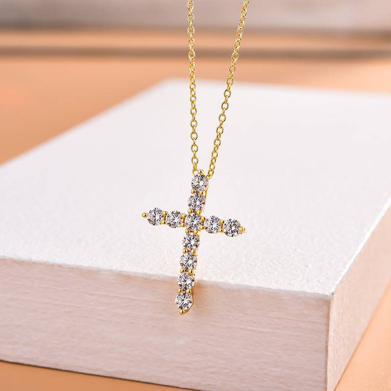 Sterling Silver Fashion Cross pendant Necklace
