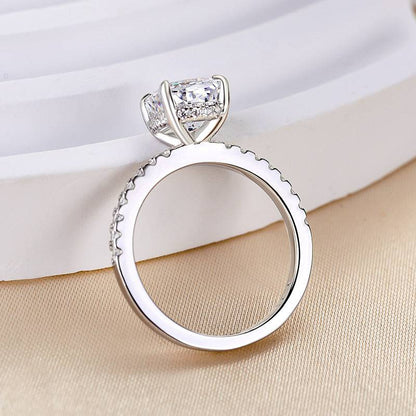 Cushion Cut White Sapphire Women's Engagement Ring