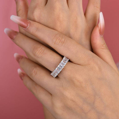 Emerald Cut Eternity Wedding Band