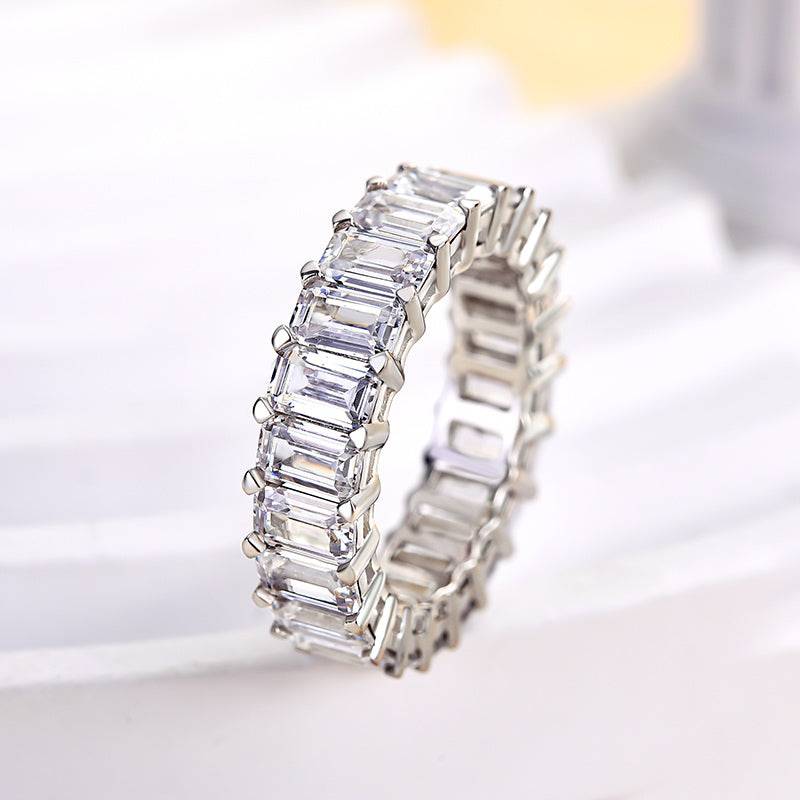Emerald Cut Eternity Wedding Band