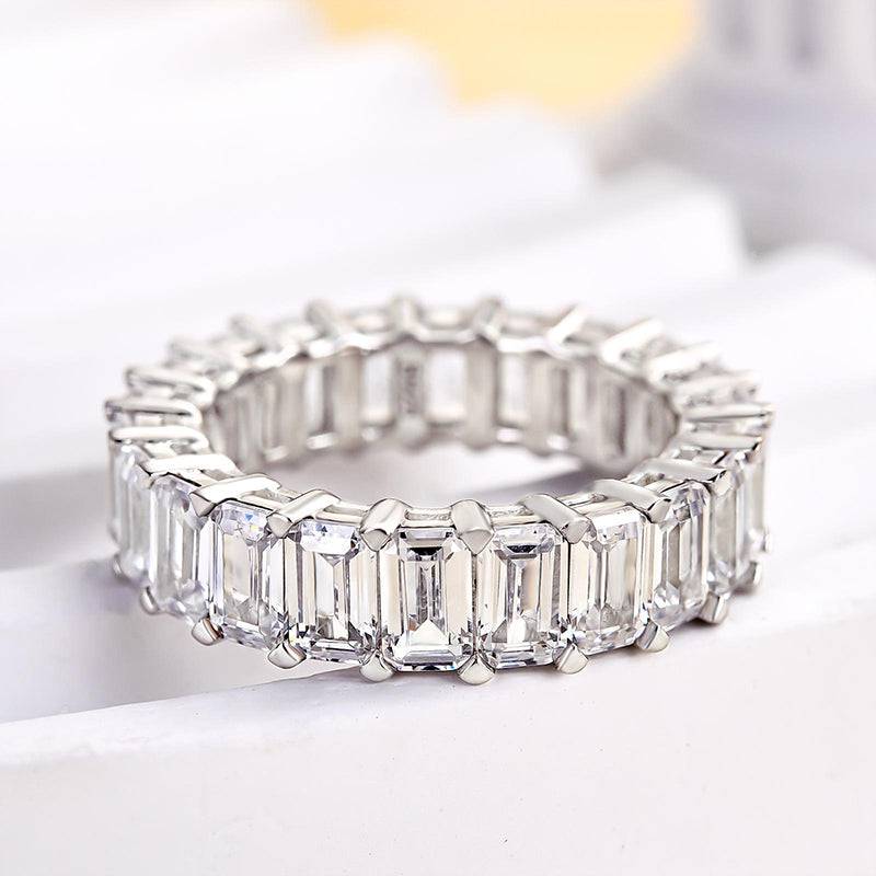 Emerald Cut Eternity Wedding Band