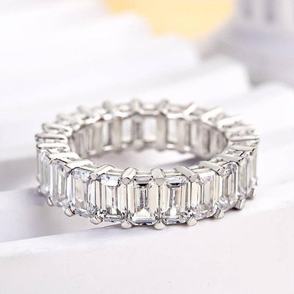 Emerald Cut Eternity Wedding Band