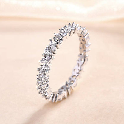 Fashion Marquise Cut & Round Cut Stackable Wedding Ring