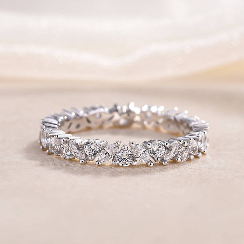 Fashion Marquise Cut & Round Cut Stackable Wedding Ring