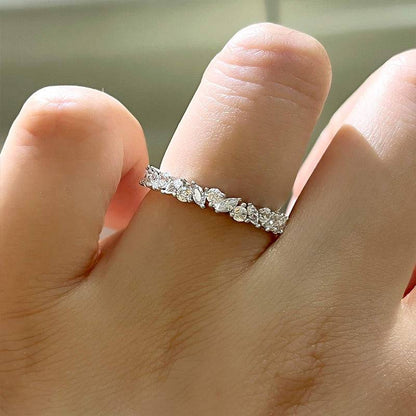 Fashion Marquise Cut & Round Cut Stackable Wedding Ring