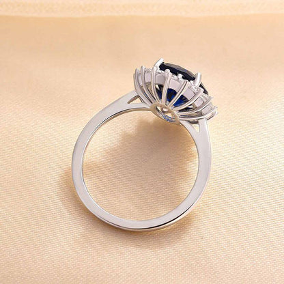 Oval Cut Halo Sapphire Ring